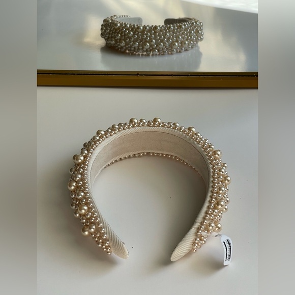 Free People Pearl Queen Headband Ivory One Size Bridal Headband - Picture 5 of 5